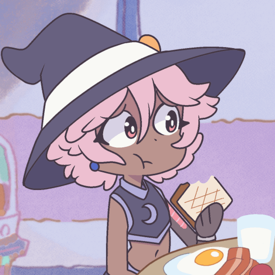 Magenta Eating Toast